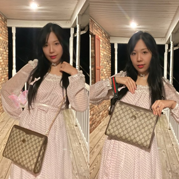 💠Authentic!💠VTG GUCCI GG Monogram Supreme Crossbody Ophidia Clutch Wristlet👜 - Picture 4 of 16